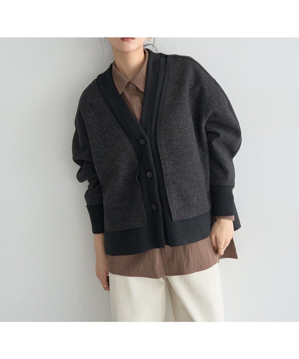 【イェッカ ヴェッカ/YECCA VECCA】のニット切替メルトンVネックカーディガン 人気、トレンドファッション・服の通販 founy(ファニー) ファッション Fashion レディースファッション Fashion for Women トップス・カットソー Cut & Sew Tops ニット Knit Tops & Sweaters カーディガン・羽織り Layered Style Cardigans Vネックトップス V-Neck Tops / V-Cut Neckline Shirts カーディガン Cardigan, Knitwear ベーシック Basic, Essential ポケット Pocket, Pocket Detail メルトン Melton, Heavy Wool 切替 Switching, Contrast Panel A/W・秋冬 Autumn/Winter other-1|ID: prp329100004787117 ipo3291000000034745712