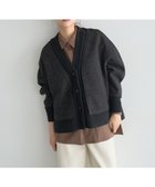 【イェッカ ヴェッカ/YECCA VECCA】のニット切替メルトンVネックカーディガン Charcoal Gray|ID: prp329100004787117 ipo3291000000034745713