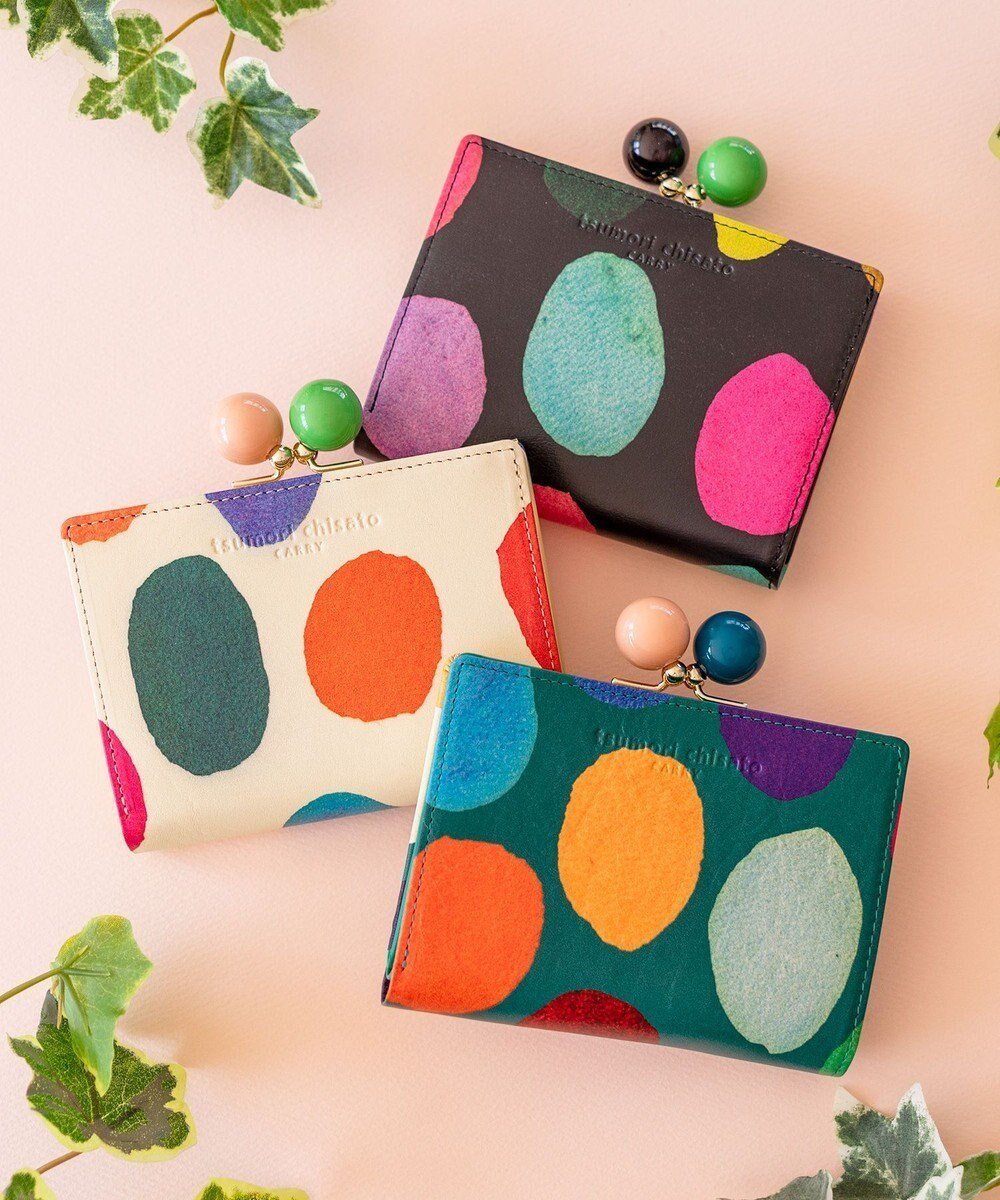 【ツモリチサト キャリー/tsumori chisato CARRY】のカラフルズームドット 2つ折り財布 がま口 インテリア・キッズ・メンズ・レディースファッション・服の通販 founy(ファニー) 　ファッション　Fashion　レディースファッション　Fashion for Women　ミニ財布・二つ折り財布　Wallets & Card Cases　カラフル　Colorful Design　ドット　Polka Dot, Dot Pattern　財布　Wallet, Purse　ブラック|ID: prp329100004787132 ipo3291000000034745772