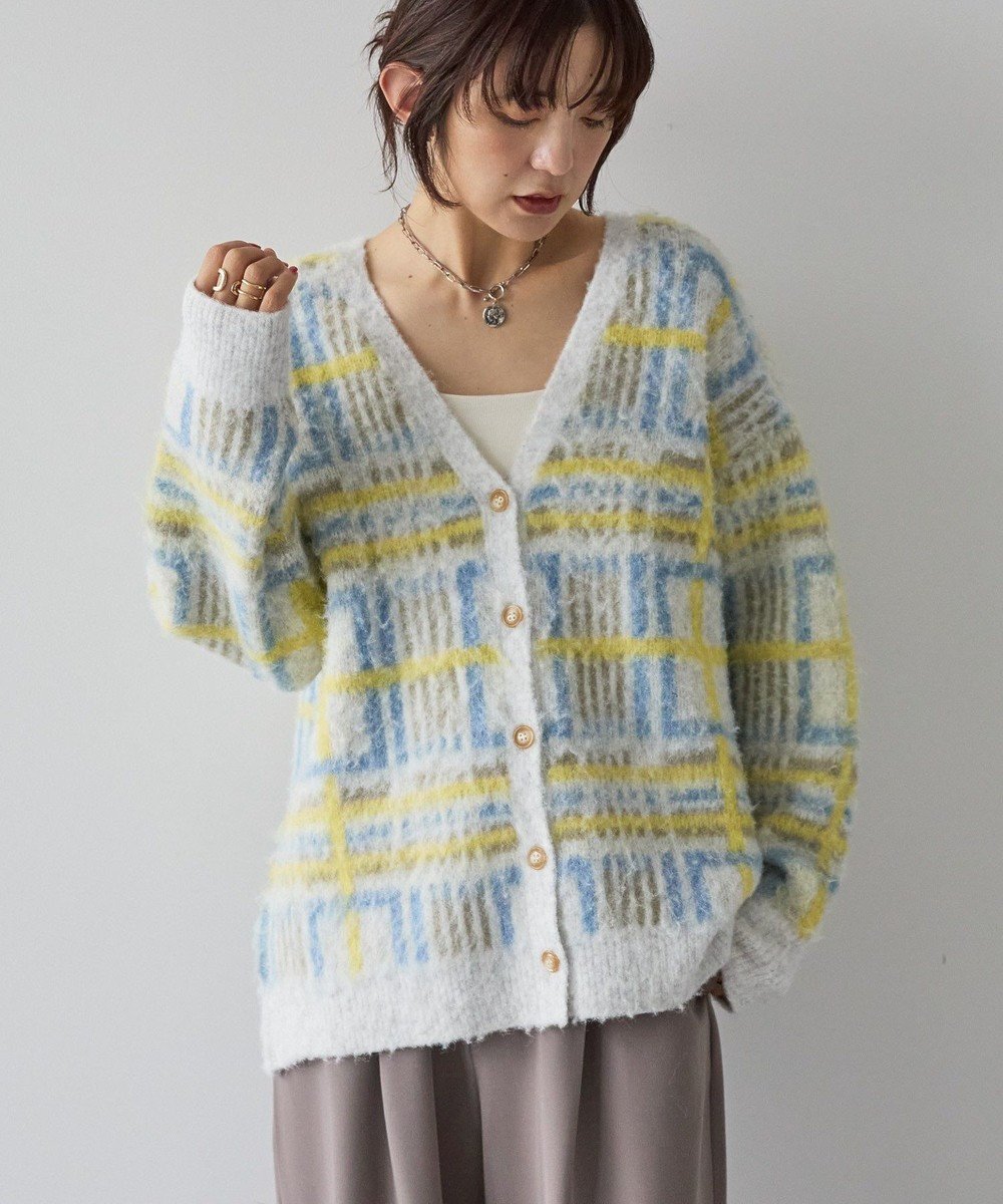 【アメリカンホリック/AMERICAN HOLIC】のアソート柄シャギーニットカーディガン 人気、トレンドファッション・服の通販 founy(ファニー) 　ファッション　Fashion　レディースファッション　Fashion for Women　トップス・カットソー　Cut & Sew Tops　ニット　Knit Tops & Sweaters　カーディガン・羽織り　Layered Style Cardigans　おすすめ　Recommended / Our Picks　カーディガン　Cardigan, Knitwear　ポケット　Pocket, Pocket Detail　A/W・秋冬　Autumn/Winter　 other-1|ID: prp329100004787147 ipo3291000000035630254
