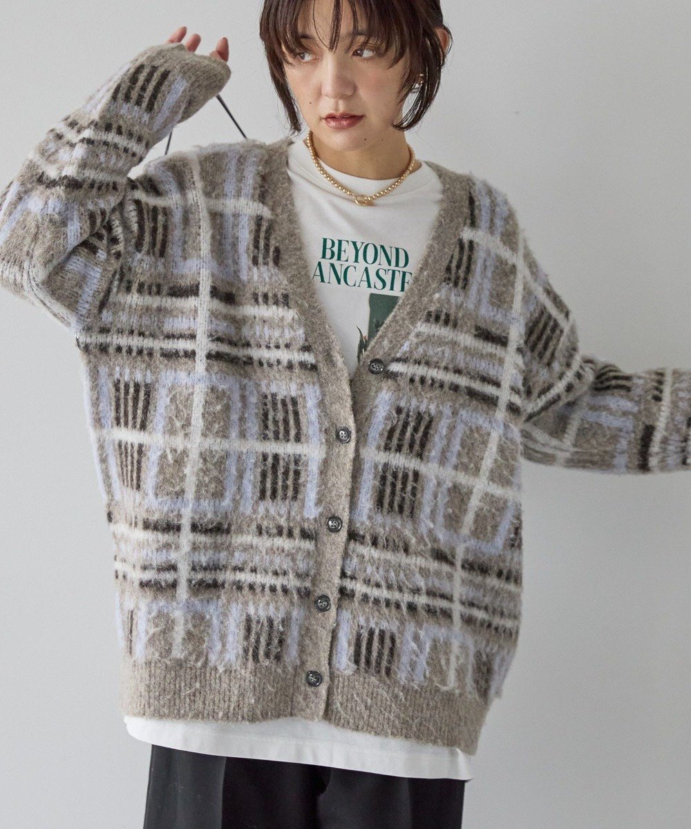 【アメリカンホリック/AMERICAN HOLIC】のアソート柄シャギーニットカーディガン インテリア・キッズ・メンズ・レディースファッション・服の通販 founy(ファニー) 　ファッション　Fashion　レディースファッション　Fashion for Women　トップス・カットソー　Cut & Sew Tops　ニット　Knit Tops & Sweaters　カーディガン・羽織り　Layered Style Cardigans　おすすめ　Recommended / Our Picks　カーディガン　Cardigan, Knitwear　ポケット　Pocket, Pocket Detail　A/W・秋冬　Autumn/Winter　Beige|ID: prp329100004787147 ipo3291000000035630257