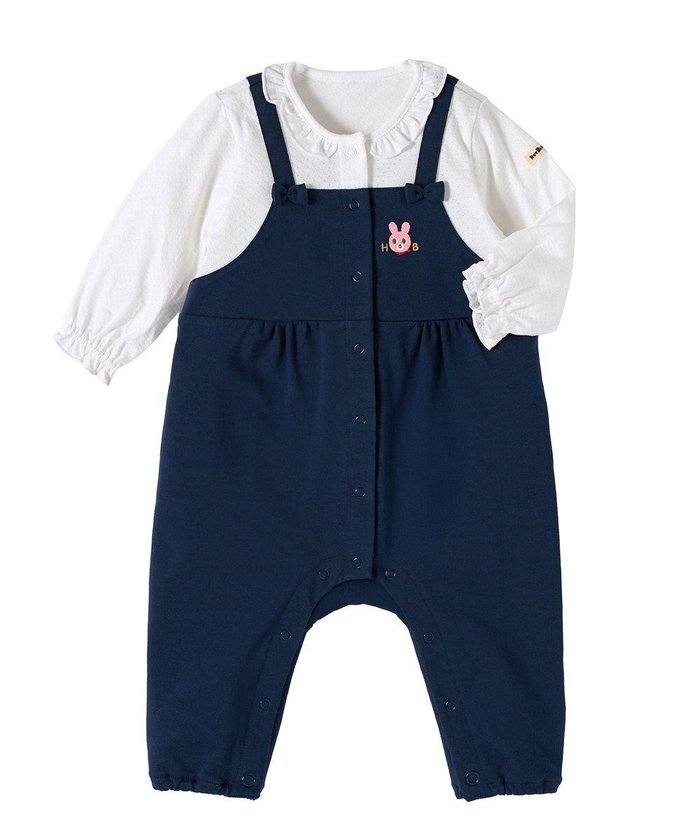 【ミキハウスホットビスケッツ/MIKI HOUSE HOT BISCUITS / KIDS】の【70-80cm】オーバーオール重ね着風 カバーオール インテリア・キッズ・メンズ・レディースファッション・服の通販 founy(ファニー) https://founy.com/ ファッション Fashion キッズファッション Fashion for Kids 長袖 Long Sleeve, Full Sleeve ベビー Baby, Babywear メッシュ Mesh, Net Fabric リボン Ribbon, Bow ロンパース Romper, Jumpsuit 冬 Winter / This Winter A/W・秋冬 Autumn/Winter S/S・春夏 SS, Spring/Summer, Warm Season おすすめ Recommended / Our Picks 夏 Summer ギフト プレゼント Gift / Present |ID: prp329100004789529 ipo3291000000034756854