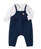 【ミキハウスホットビスケッツ/MIKI HOUSE HOT BISCUITS / KIDS】の【70-80cm】オーバーオール重ね着風 カバーオール 紺|ID: prp329100004789529 ipo3291000000034756855
