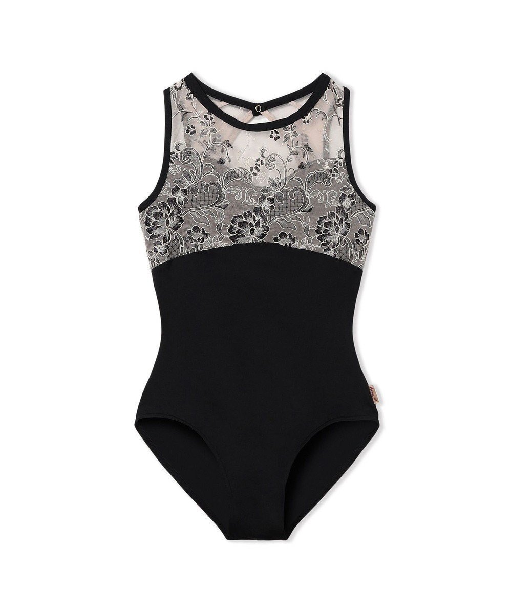 【チャコット/Chacott / KIDS】の【Nela ライン】ジュニア レオタード インテリア・キッズ・メンズ・レディースファッション・服の通販 founy(ファニー) 　ファッション　Fashion　キッズファッション　Fashion for Kids　エレガント 上品　Elegant　カッティング　Cutting Detail　チュール　Tulip, Tulip Motif　ノースリーブ　Sleeveless, No-Sleeve　ボタニカル　Botanical, Floral Pattern　ブラック|ID: prp329100004789545 ipo3291000000035606145