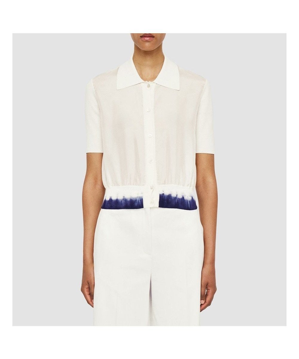 【ジョゼフ/JOSEPH】のニットアンドウーヴン ショートスリーブカーディガン インテリア・キッズ・メンズ・レディースファッション・服の通販 founy(ファニー) ファッション Fashion レディースファッション Fashion for Women トップス・カットソー Cut & Sew Tops ニット Knit Tops & Sweaters カーディガン・羽織り Layered Style Cardigans カーディガン Cardigan, Knitwear グラデーション Gradient, Ombre シルク Silk, 100% Silk フィット Fit, Slim Fit レギュラー Regular, Standard Fit ワイドリブ Wide Rib, Wide Ribbed Knit 半袖 Short Sleeve, Half Sleeve 夏 Summer 春 Spring S/S・春夏 SS, Spring/Summer, Warm Season Ivory/Navy|ID: prp329100004789630 ipo3291000000034757174