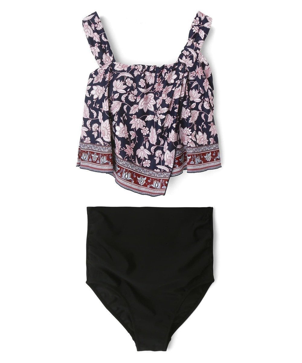 【三愛水着楽園/San-ai Resort】のノンワイヤー水着 【San-ai Resort(サンアイリゾート)】 インテリア・キッズ・メンズ・レディースファッション・服の通販 founy(ファニー) ファッション Fashion レディースファッション Fashion for Women 水着 Swimwear レディース水着・ビーチウェア Swimwear & Beachwear アンダー Underwear Essentials エスニック Ethnic Style ギャザー Gathered, Ruffled ショーツ Shorts, Short Pants セパレート Separate, Two-Piece フレア Flare, Flared プリント Print, Printed Pattern ポケット Pocket, Pocket Detail モダン Modern, Contemporary ラップ Wrap, Wrap Design リラックス Relax, Relaxed Fit ワイヤー Wire, Wired Bra 夏 Summer S/S・春夏 SS, Spring/Summer, Warm Season 水着 Swimsuit, Swimwear A/W・秋冬 Autumn/Winter ネイビー×ブラック|ID: prp329100004789653 ipo3291000000034757489