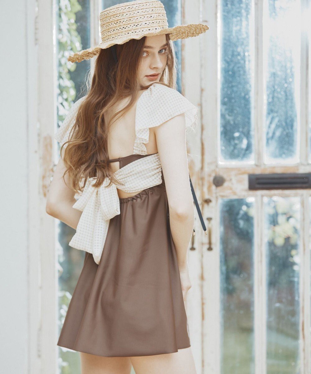 【三愛水着楽園/San-ai Resort】のAライン水着 9M【San-ai Resort(サンアイリゾート)】 インテリア・キッズ・メンズ・レディースファッション・服の通販 founy(ファニー) ファッション Fashion レディースファッション Fashion for Women 水着 Swimwear レディース水着・ビーチウェア Swimwear & Beachwear ギンガム Gingham, Gingham Fabric シフォン Chiffon, Lightweight Fabric ショーツ Shorts, Short Pants スタンダード Standard, Basic フリル Frill, Ruffle リボン Ribbon, Bow リラックス Relax, Relaxed Fit ワイヤー Wire, Wired Bra 夏 Summer S/S・春夏 SS, Spring/Summer, Warm Season 水着 Swimsuit, Swimwear A/W・秋冬 Autumn/Winter ブラウン|ID: prp329100004789658 ipo3291000000034757568