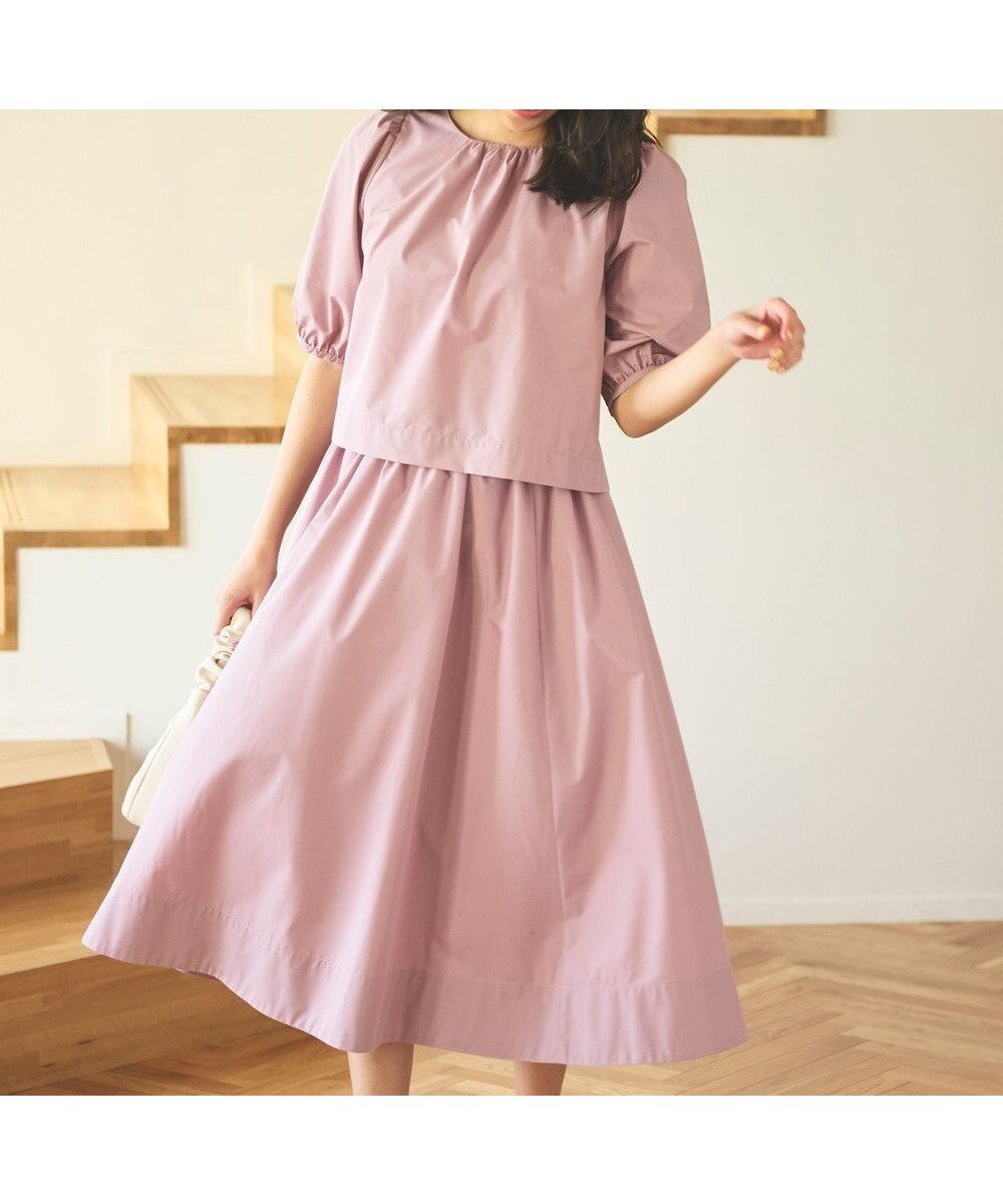 【フェルゥ/Feroux】の【洗える】パフスリーブセット アップ 人気、トレンドファッション・服の通販 founy(ファニー) 　ファッション　Fashion　レディースファッション　Fashion for Women　ワンピース　Dresses　ギャザー　Gathered, Ruffled　スリーブ　Sleeve, Long Sleeve / Short Sleeve　セットアップ　Set-Up, Coordinated Outfit　パール　Pearl, Pearl Accent　エレガント 上品　Elegant　夏　Summer　春　Spring　S/S・春夏　SS, Spring/Summer, Warm Season　洗える　Machine Washable　 other-1|ID: prp329100004789660 ipo3291000000034757574