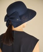 【ハッシュニュアンス/#Newans】の【UVカット/洗える/折り畳み可能】ビッグリボンストローハット ネイビー|ID: prp329100004789663 ipo3291000000034757662