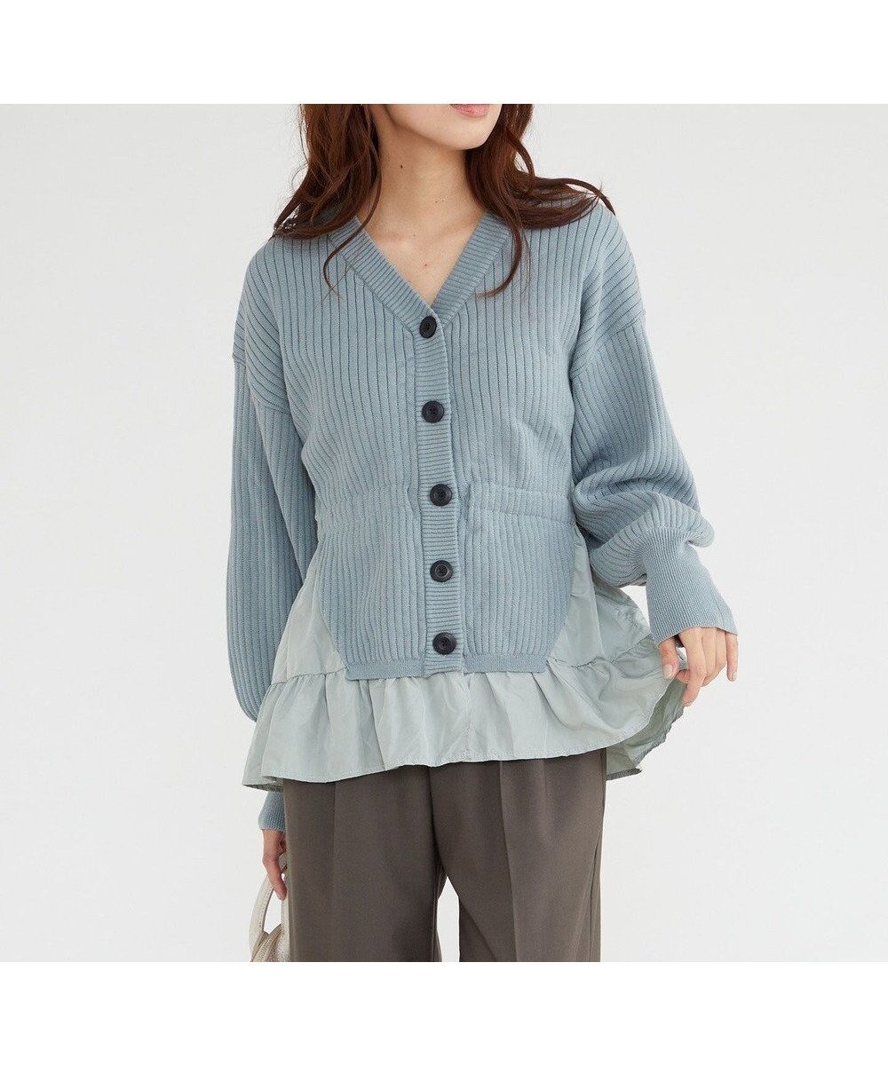 【フェルゥ/Feroux】の【洗える】ペプラム カーディガン 人気、トレンドファッション・服の通販 founy(ファニー) 　ファッション　Fashion　レディースファッション　Fashion for Women　トップス・カットソー　Cut & Sew Tops　カーディガン・羽織り　Layered Style Cardigans　おすすめ　Recommended / Our Picks　カーディガン　Cardigan, Knitwear　ギャザー　Gathered, Ruffled　コンビ　Combo, Combination Style　チュニック　Tunic, Long Top　ペプラム　Peplum, Flared Hem　洗える　Machine Washable　A/W・秋冬　Autumn/Winter　 other-1|ID: prp329100004789679 ipo3291000000034757978