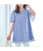 【ティアクラッセ/Tiaclasse】の【洗える】ランダムボーダーチュニックブラウス ブルー|ID: prp329100004789683 ipo3291000000034758087