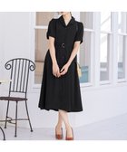 【ティアクラッセ/Tiaclasse】の【洗える】開襟シャツワンピース ブラック|ID: prp329100004789689 ipo3291000000034758260