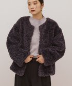 【アメリカンホリック/AMERICAN HOLIC】のノーカラーフェイクファーコート Charcoal Gray|ID: prp329100004791559 ipo3291000000034767603