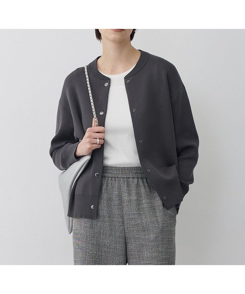 【アイシービー/iCB】の【先行予約】 コットンポリエステルスムース カーディガン インテリア・キッズ・メンズ・レディースファッション・服の通販 founy(ファニー) ファッション Fashion レディースファッション Fashion for Women トップス・カットソー Cut & Sew Tops カーディガン・羽織り Layered Style Cardigans 春 Spring 秋 Autumn カーディガン Cardigan, Knitwear コンパクト Compact, Small Size フォルム Silhouette, Form ブルゾン Blouson, Bomber Jacket メタル Metal, Metal Parts S/S・春夏 SS, Spring/Summer, Warm Season 夏 Summer エレガント 上品 Elegant 2026年 2026 チャコール|ID: prp329100004791565 ipo3291000000034767624