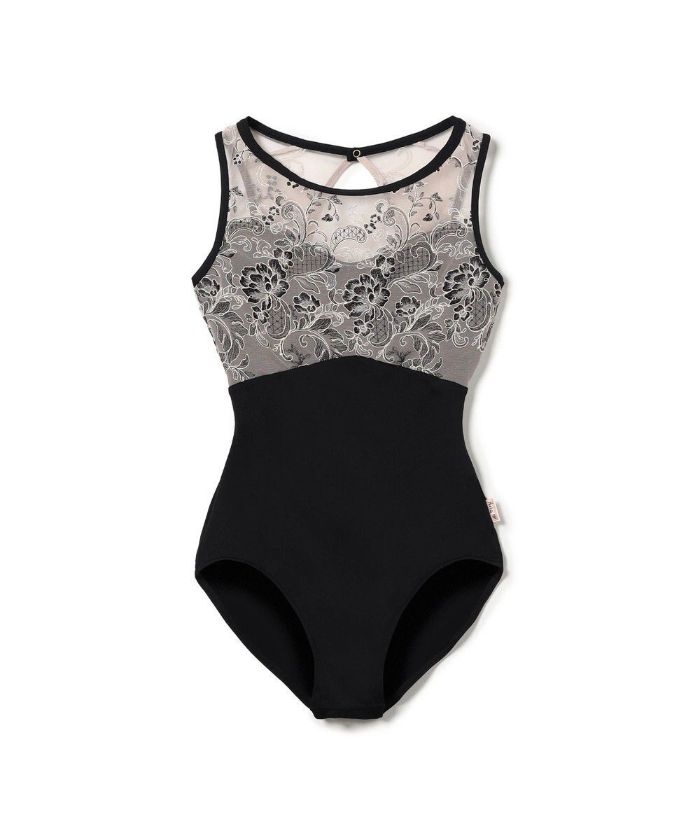 【チャコット/Chacott】の【Nela ライン】レオタード インテリア・キッズ・メンズ・レディースファッション・服の通販 founy(ファニー) 　ファッション　Fashion　レディースファッション　Fashion for Women　エレガント 上品　Elegant　カッティング　Cutting Detail　チュール　Tulip, Tulip Motif　ノースリーブ　Sleeveless, No-Sleeve　ボタニカル　Botanical, Floral Pattern　ブラック|ID: prp329100004791576 ipo3291000000034767664
