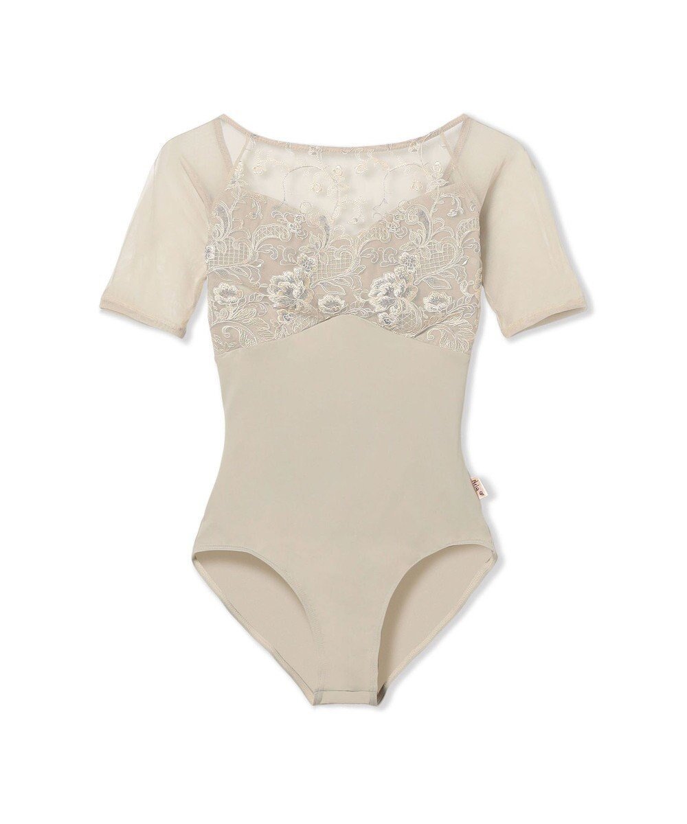 【チャコット/Chacott】の【Nela ライン】ハーフスリーブレオタード インテリア・キッズ・メンズ・レディースファッション・服の通販 founy(ファニー) 　ファッション　Fashion　レディースファッション　Fashion for Women　エレガント 上品　Elegant　カッティング　Cutting Detail　チュール　Tulip, Tulip Motif　ボタニカル　Botanical, Floral Pattern　無地　Plain, Solid Color　エバーグリーン|ID: prp329100004791578 ipo3291000000034767673