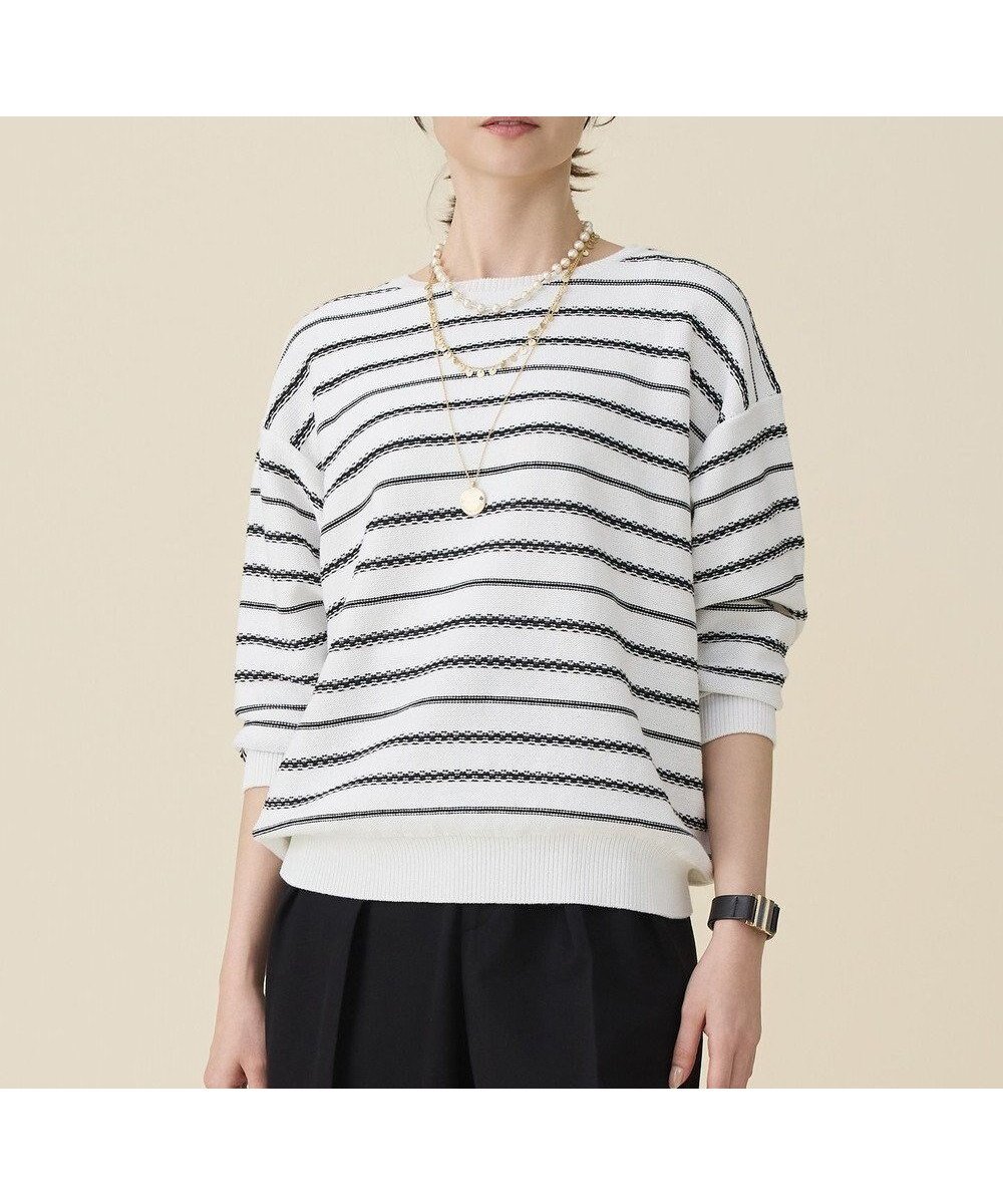 【自由区/JIYU-KU】のコットンポリミドルゲージボーダー ニット 人気、トレンドファッション・服の通販 founy(ファニー) ファッション Fashion レディースファッション Fashion for Women トップス・カットソー Cut & Sew Tops ニット Knit Tops & Sweaters おすすめ Recommended / Our Picks ウォーム Warm Fabric セーター Sweater, Knitwear ボーダー Border, Stripe ランダム Random, Irregular 夏 Summer 春 Spring S/S・春夏 SS, Spring/Summer, Warm Season ビジネス 仕事 通勤 Business / Work / Commuting other-1|ID: prp329100004791613 ipo3291000000034767766