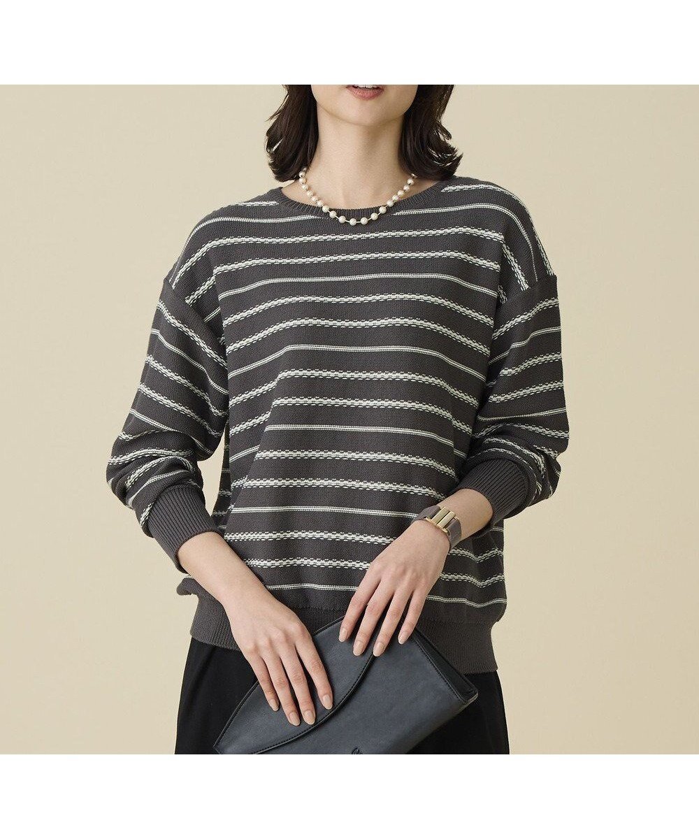 【自由区/JIYU-KU】のコットンポリミドルゲージボーダー ニット インテリア・キッズ・メンズ・レディースファッション・服の通販 founy(ファニー) ファッション Fashion レディースファッション Fashion for Women トップス・カットソー Cut & Sew Tops ニット Knit Tops & Sweaters おすすめ Recommended / Our Picks ウォーム Warm Fabric セーター Sweater, Knitwear ボーダー Border, Stripe ランダム Random, Irregular 夏 Summer 春 Spring S/S・春夏 SS, Spring/Summer, Warm Season ビジネス 仕事 通勤 Business / Work / Commuting グレー×イエロー|ID: prp329100004791613 ipo3291000000034767768