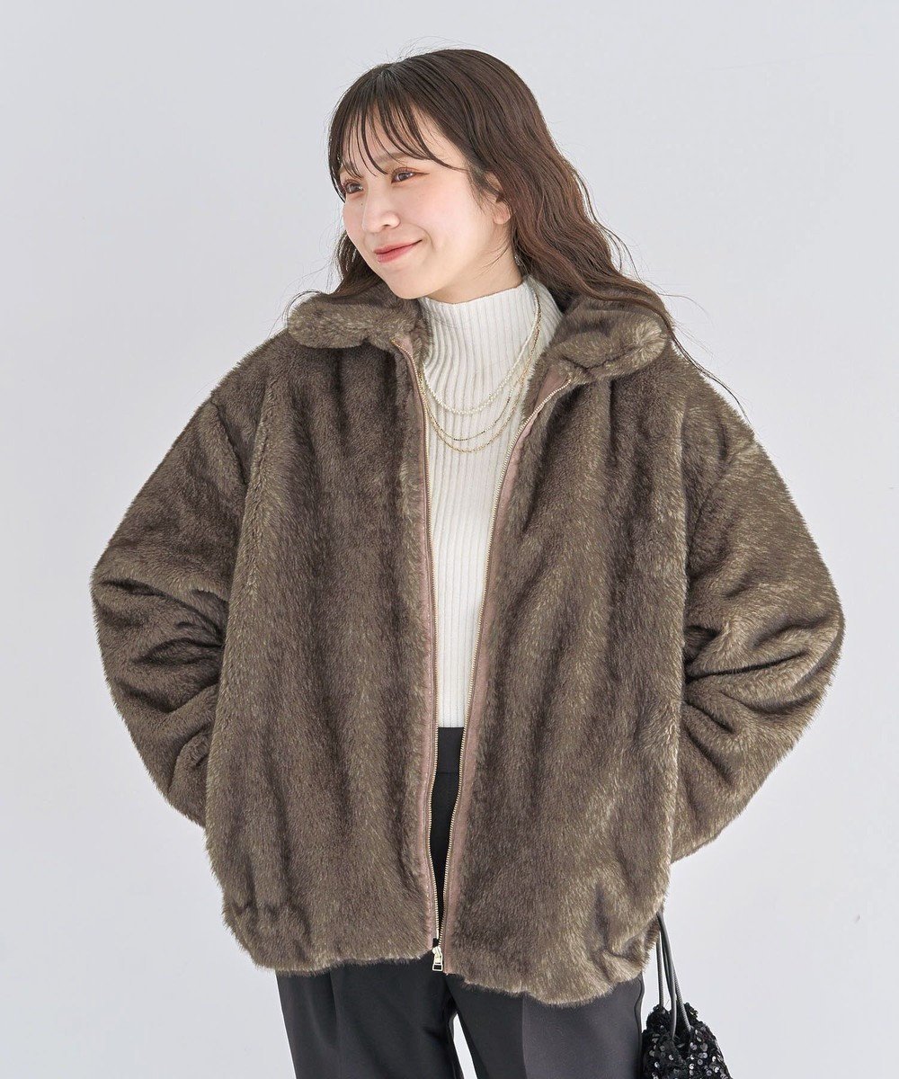 【グリーンパークス/Green Parks】のミンクライクファーブルゾン インテリア・キッズ・メンズ・レディースファッション・服の通販 founy(ファニー) ファッション Fashion レディースファッション Fashion for Women アウター Coat / Outerwear Collection レディースジャケット・軽アウター Jackets ブルゾンジャケット・スポーティアウター Blouson Jackets おすすめ Recommended / Our Picks シンプル Simple, Minimal ジャケット Jacket, Outerwear デニム Denim, Jeans Material フロント Front, Front Design ブルゾン Blouson, Bomber Jacket ポケット Pocket, Pocket Detail ミックス Mix, Mixed Style ロング Long, Long-Length 今季 This Season, Current Season A/W・秋冬 Autumn/Winter Gray|ID: prp329100004791614 ipo3291000000034767771