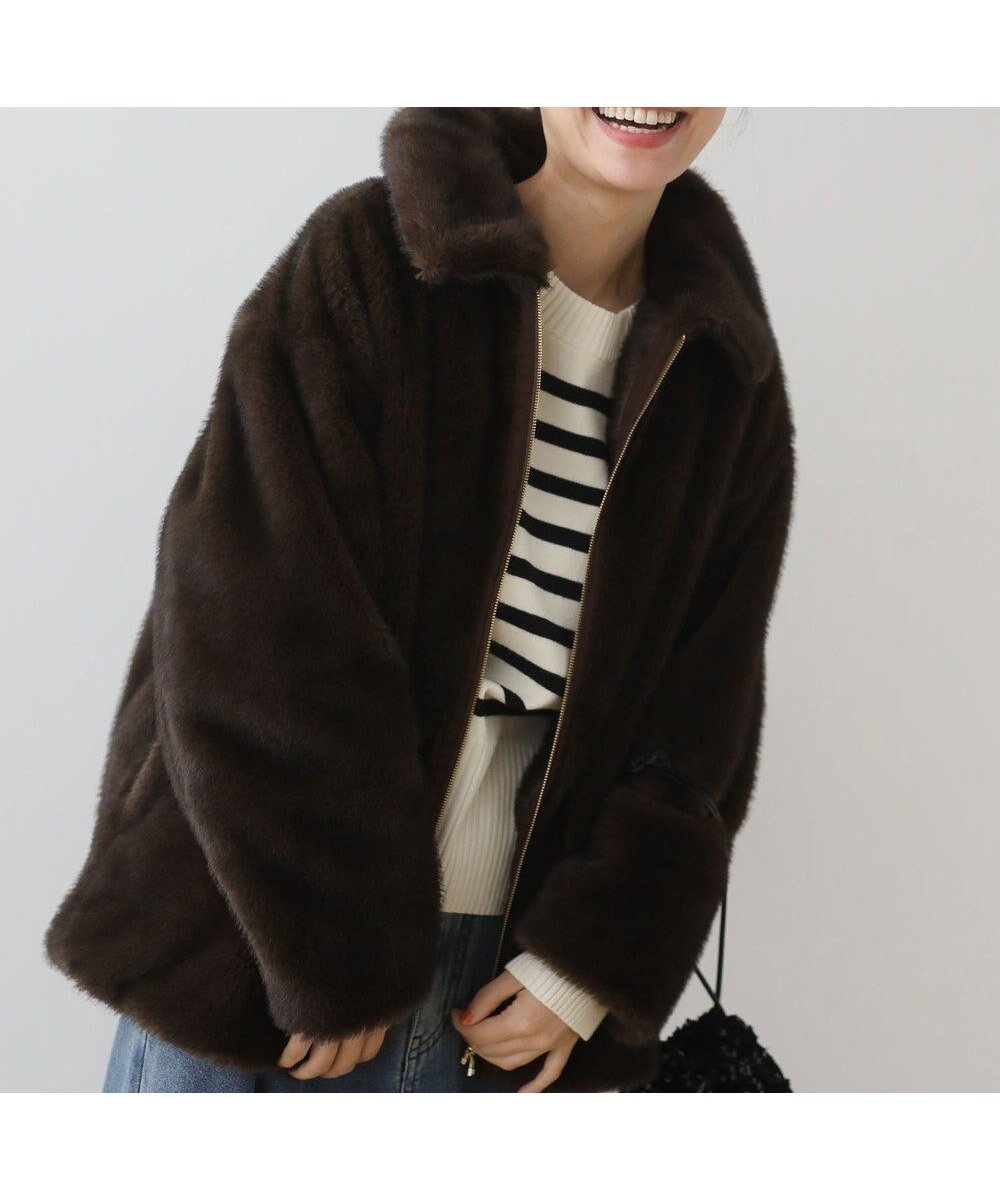 【グリーンパークス/Green Parks】のミンクライクファーブルゾン インテリア・キッズ・メンズ・レディースファッション・服の通販 founy(ファニー) ファッション Fashion レディースファッション Fashion for Women アウター Coat / Outerwear Collection レディースジャケット・軽アウター Jackets ブルゾンジャケット・スポーティアウター Blouson Jackets おすすめ Recommended / Our Picks シンプル Simple, Minimal ジャケット Jacket, Outerwear デニム Denim, Jeans Material フロント Front, Front Design ブルゾン Blouson, Bomber Jacket ポケット Pocket, Pocket Detail ミックス Mix, Mixed Style ロング Long, Long-Length 今季 This Season, Current Season A/W・秋冬 Autumn/Winter Brown|ID: prp329100004791614 ipo3291000000034767772