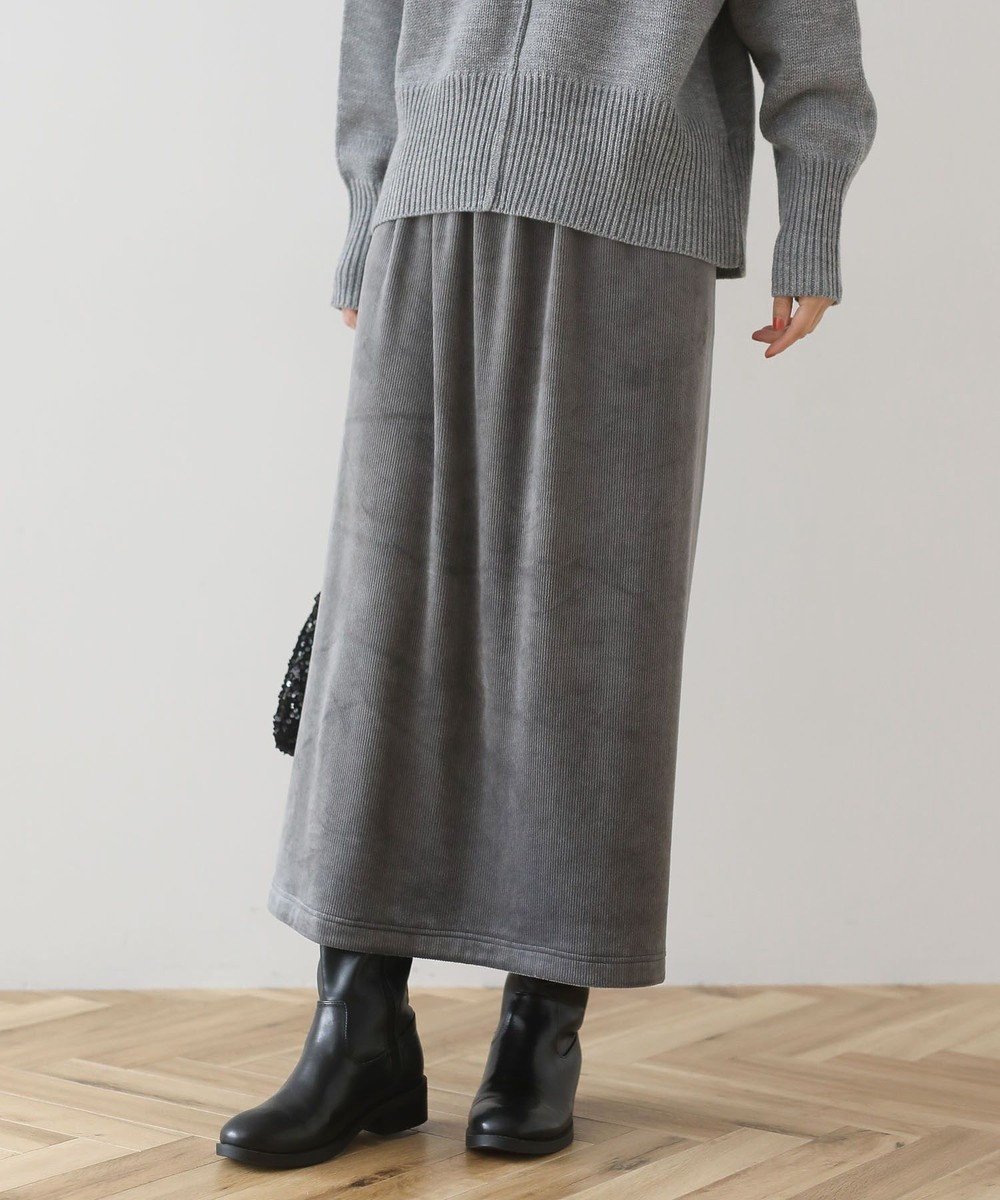 【グリーンパークス/Green Parks】のぽかぽか裏起毛ベロアIラインスカート インテリア・キッズ・メンズ・レディースファッション・服の通販 founy(ファニー) ファッション Fashion レディースファッション Fashion for Women スカート Skirts おすすめ Recommended / Our Picks イエロー Yellow ストレッチ Stretch, Stretchy Fabric ベロア Velour, Soft Velvet ベーシック Basic, Essential ポケット Pocket, Pocket Detail リラックス Relax, Relaxed Fit A/W・秋冬 Autumn/Winter Charcoal Gray|ID: prp329100004791615 ipo3291000000035630317