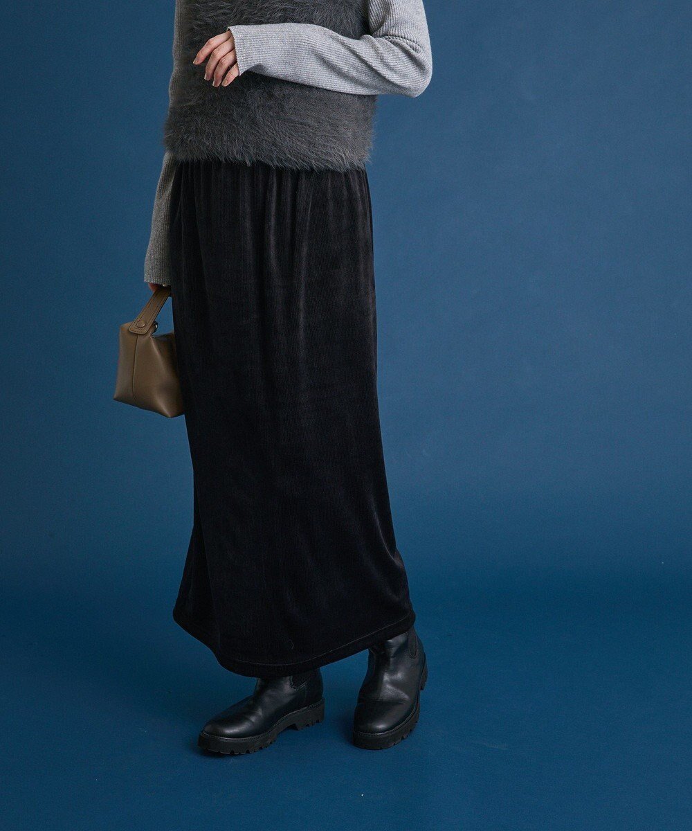 【グリーンパークス/Green Parks】のぽかぽか裏起毛ベロアIラインスカート インテリア・キッズ・メンズ・レディースファッション・服の通販 founy(ファニー) ファッション Fashion レディースファッション Fashion for Women スカート Skirts おすすめ Recommended / Our Picks イエロー Yellow ストレッチ Stretch, Stretchy Fabric ベロア Velour, Soft Velvet ベーシック Basic, Essential ポケット Pocket, Pocket Detail リラックス Relax, Relaxed Fit A/W・秋冬 Autumn/Winter Black|ID: prp329100004791615 ipo3291000000035630319