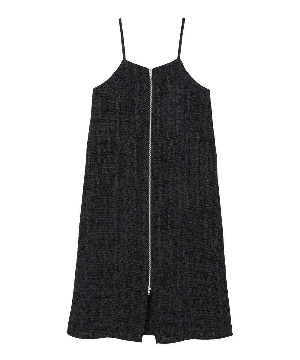【グリーンパークス/Green Parks】のフロントZIPツイードキャミワンピース インテリア・キッズ・メンズ・レディースファッション・服の通販 founy(ファニー) 　ファッション　Fashion　レディースファッション　Fashion for Women　ワンピース　Dresses　キャミソールワンピース　Camisole Dresses　おすすめ　Recommended / Our Picks　インナー　Innerwear　キャミソール　Camisole, Spaghetti Strap Top　ストレート　Straight, Straight Cut　ツイード　Twill, Twill Weave　ハイネック　High Neck, Mock Neck　フィット　Fit, Slim Fit　フロント　Front, Front Design　ポケット　Pocket, Pocket Detail　ミックス　Mix, Mixed Style　ラップ　Wrap, Wrap Design　エレガント 上品　Elegant　A/W・秋冬　Autumn/Winter　Black|ID: prp329100004791617 ipo3291000000034767783