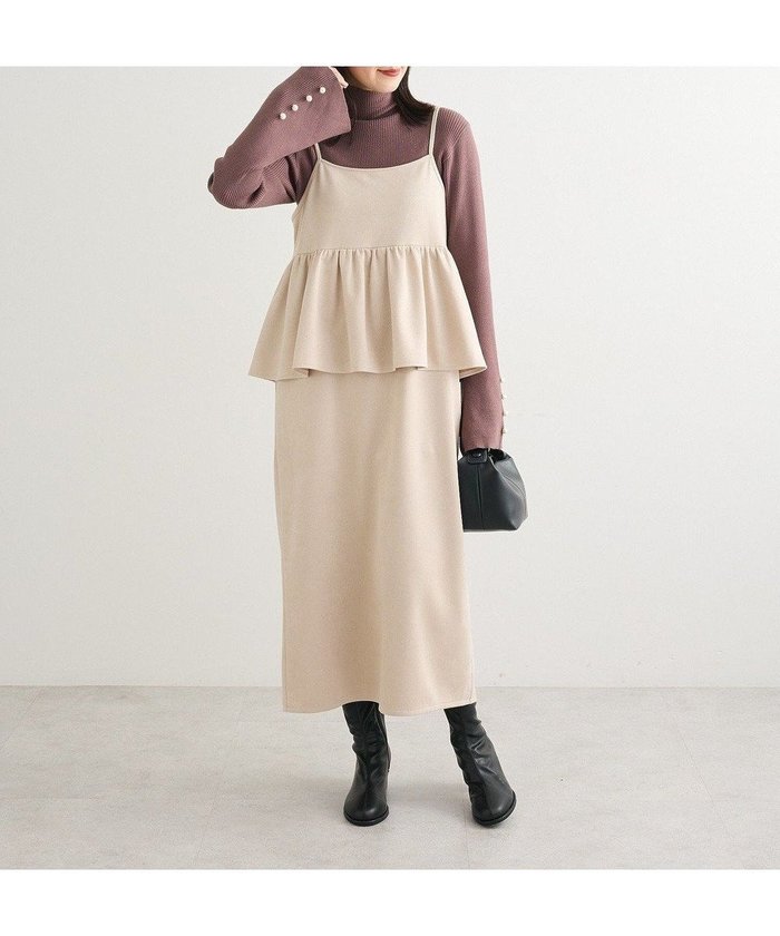 【グリーンパークス/Green Parks】のスウェードポンチペプラムキャミワンピース インテリア・キッズ・メンズ・レディースファッション・服の通販 founy(ファニー) https://founy.com/ ファッション Fashion レディースファッション Fashion for Women ワンピース Dresses キャミソールワンピース Camisole Dresses インナー Innerwear キャミソール Camisole, Spaghetti Strap Top スリット Slit, Slit Detail ペプラム Peplum, Flared Hem ポケット Pocket, Pocket Detail ラップ Wrap, Wrap Design A/W・秋冬 Autumn/Winter |ID: prp329100004791618 ipo3291000000034767784