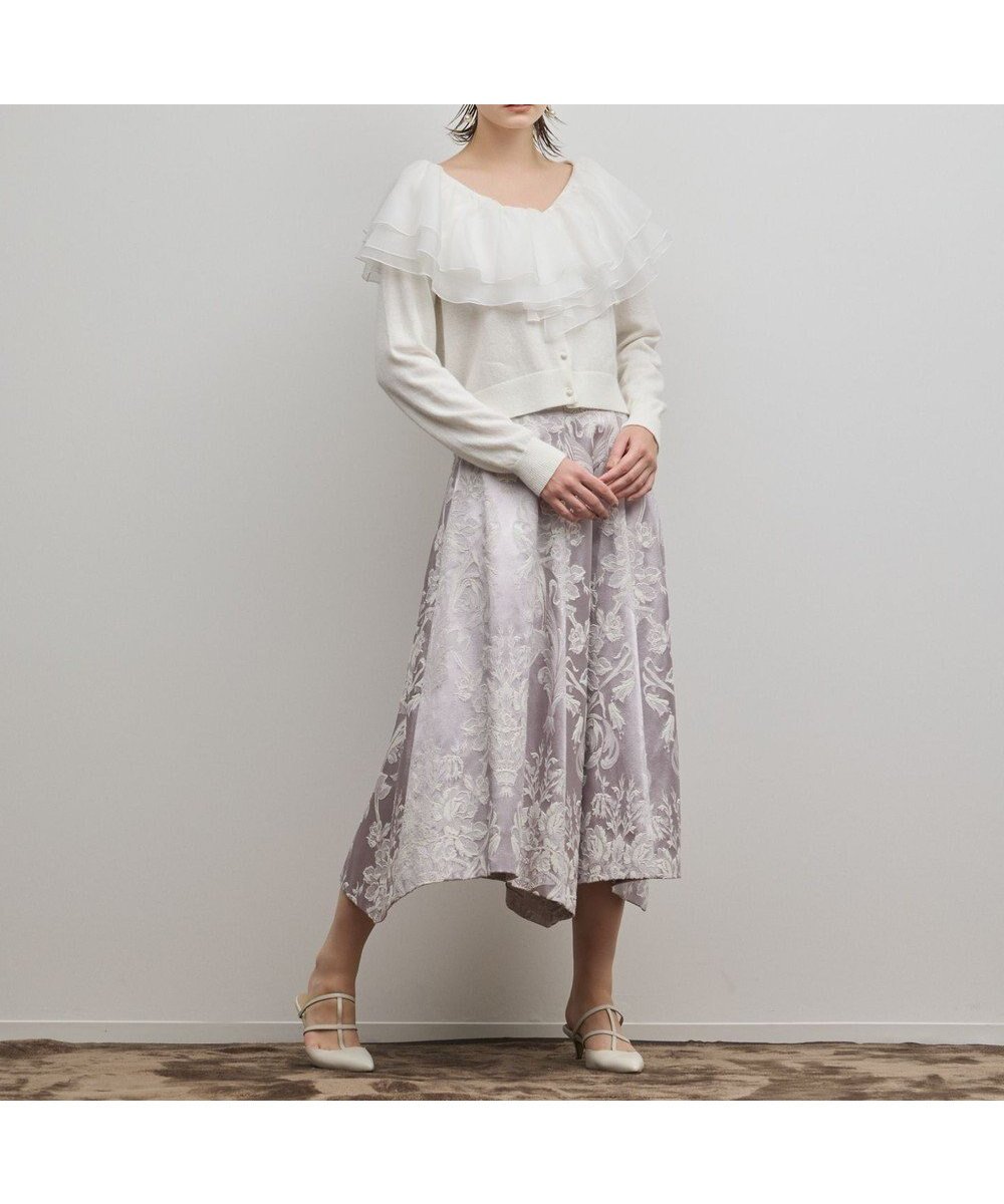 【グレース コンチネンタル/GRACE CONTINENTAL】のフリルニットカーディガン 人気、トレンドファッション・服の通販 founy(ファニー) ファッション Fashion レディースファッション Fashion for Women トップス・カットソー Cut & Sew Tops ニット Knit Tops & Sweaters カーディガン・羽織り Layered Style Cardigans カーディガン Cardigan, Knitwear シアー Sheer, See-Through 夏 Summer S/S・春夏 SS, Spring/Summer, Warm Season A/W・秋冬 Autumn/Winter other-1|ID: prp329100004791620 ipo3291000000034767792