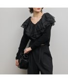 【グレース コンチネンタル/GRACE CONTINENTAL】のフリルニットカーディガン ブラック|ID: prp329100004791620 ipo3291000000034767794