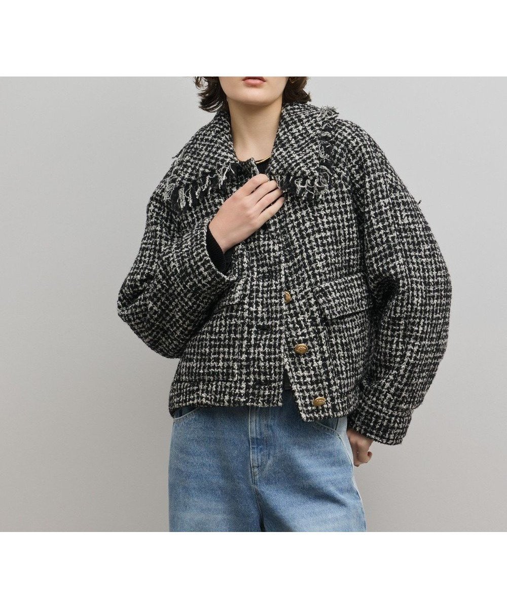 【グレース コンチネンタル/GRACE CONTINENTAL】のパディングツイードジャケット インテリア・キッズ・メンズ・レディースファッション・服の通販 founy(ファニー) ファッション Fashion レディースファッション Fashion for Women アウター Coat / Outerwear Collection レディースジャケット・軽アウター Jackets ショルダー Shoulder, Shoulder Strap ジャケット Jacket, Outerwear ツイード Twill, Twill Weave ドロップ Drop Shoulder, Dropped Style バランス Balance, Style Balance フリンジ Fringe, Tassel 冬 Winter / This Winter A/W・秋冬 Autumn/Winter ブラック|ID: prp329100004791626 ipo3291000000034767813
