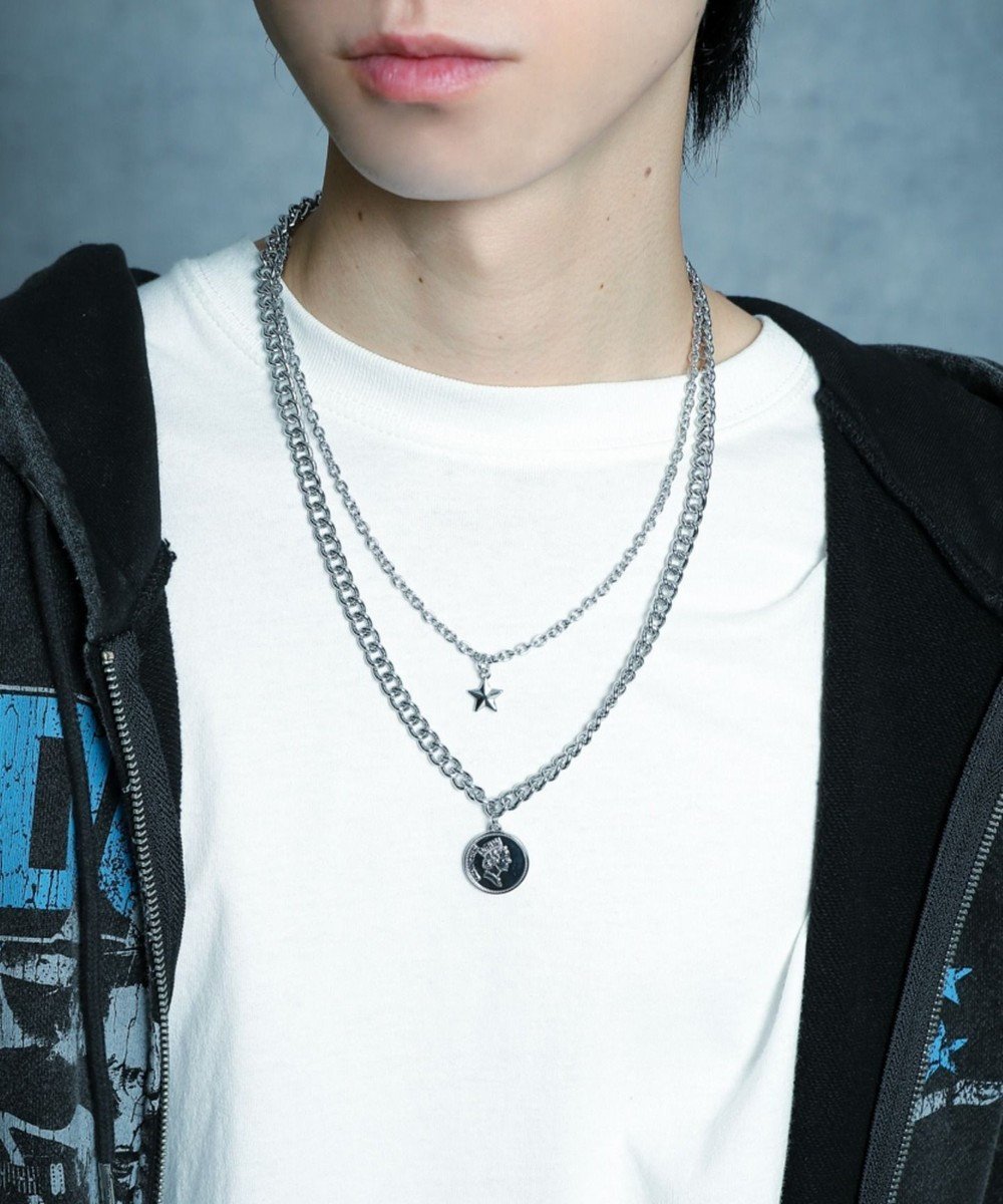 【ウィゴー/WEGO / MEN】のMモチーフレイヤードネックレス インテリア・キッズ・メンズ・レディースファッション・服の通販 founy(ファニー) 　ファッション　Fashion　メンズファッション　Fashion for Men　アクセサリー　Fashion Accessories　ジュエリー　Jewelry　ネックレス　Necklaces & Pendants　アクセサリー　Fashion Accessories　スウェット / スエット　Sweatshirt, Sweatwear　スマホ　Smartphone, Mobile Device　ネックレス　Necklace, Pendant Necklace　パーカー　Hoodie, Parka　モチーフ　Motif, Design Theme　柄3|ID: prp329100004791648 ipo3291000000034767888