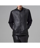 【ジョゼフ オム/JOSEPH HOMME / MEN】の【ストレッチ】レザーライクジャージーニットブロック ZIP UPブルゾン ブラック系|ID: prp329100004791659 ipo3291000000034767925