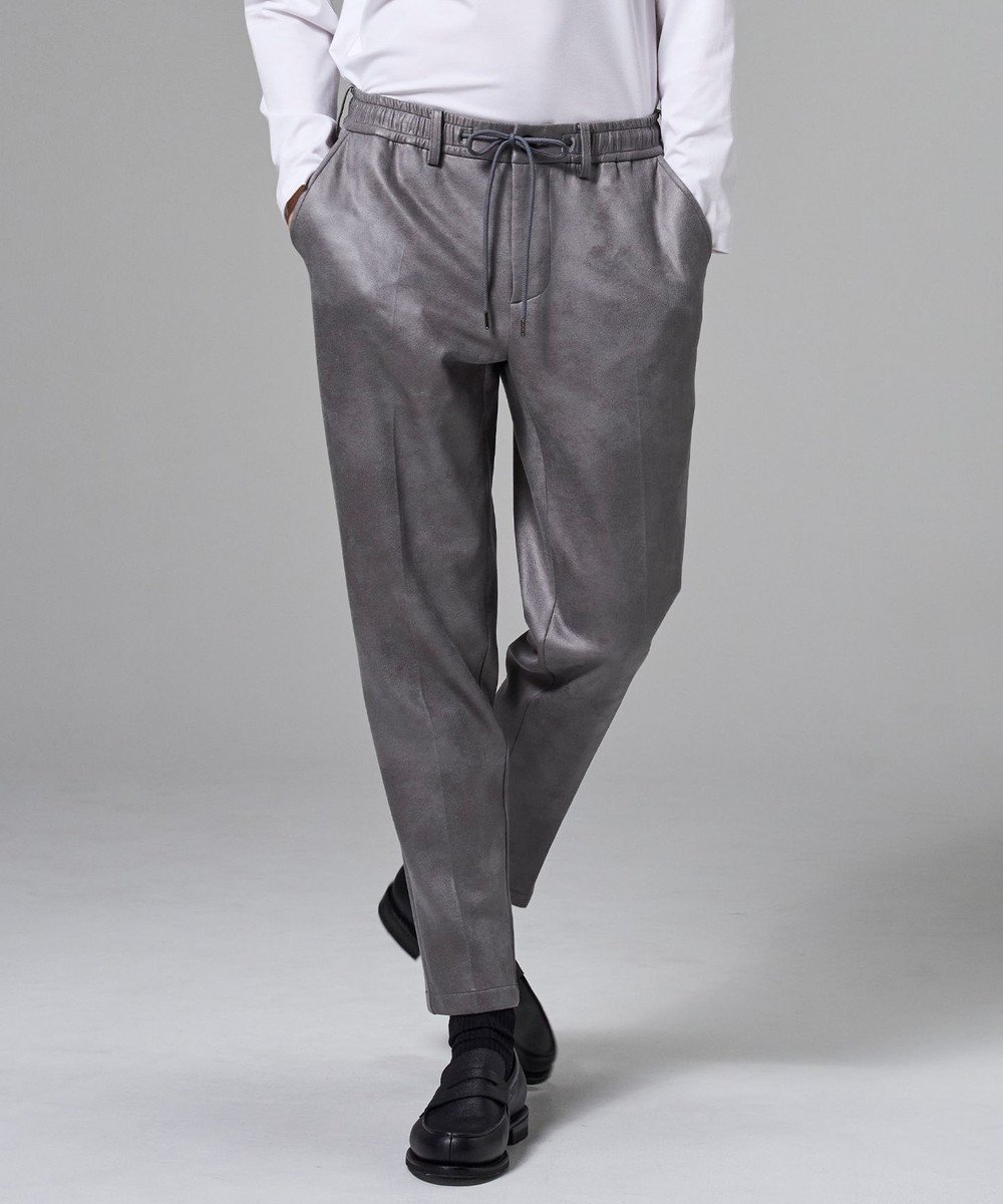 【ジョゼフ オム/JOSEPH HOMME / MEN】の【ストレッチ】レザーライクジャージー ドロスト付きテーパードパンツ / PEGG CONVERTIBLE インテリア・キッズ・メンズ・レディースファッション・服の通販 founy(ファニー) 　ファッション　Fashion　メンズファッション　Fashion for Men　ボトムス　Bottoms　ストレッチ　Stretch, Stretchy Fabric　スポーティ　Sporty, Casual Athletic　セットアップ　Set-Up, Coordinated Outfit　テクスチャー　Texture, Textured Fabric　テーパード　Tapered, Tapered Pants　ドローコード　Drawcord, Drawstring Cord　プリント　Print, Printed Pattern　ポケット　Pocket, Pocket Detail　リラックス　Relax, Relaxed Fit　ループ　Loop, Loop Knit　レギュラー　Regular, Standard Fit　A/W・秋冬　Autumn/Winter　おすすめ　Recommended / Our Picks　2025年　2025　2025-2026秋冬・A/W　Autumn/Winter 2025–26 AW25–26　ライトグレー系|ID: prp329100004791660 ipo3291000000034767927