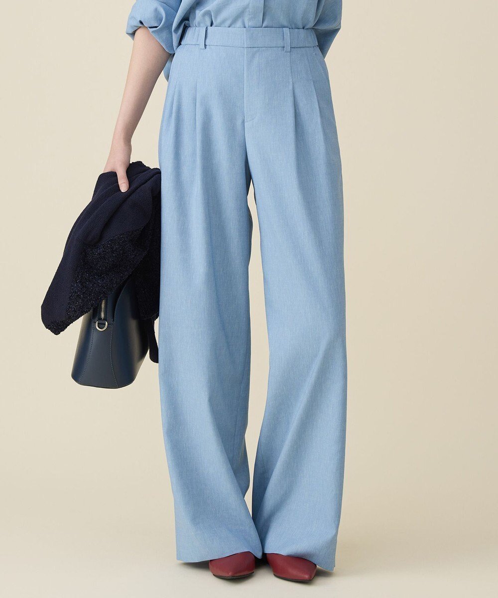 【自由区/JIYU-KU】の【セットアップ対応】ソフトリネンダンガリーワイド パンツ インテリア・キッズ・メンズ・レディースファッション・服の通販 founy(ファニー) ファッション Fashion レディースファッション Fashion for Women セットアップ Matching Sets レディースパンツ・ボトムス Pants & Trousers / Bottoms シンプル Simple, Minimal ストレッチ Stretch, Stretchy Fabric セットアップ Set-Up, Coordinated Outfit ワイド Wide, Wide Fit エレガント 上品 Elegant 夏 Summer 春 Spring S/S・春夏 SS, Spring/Summer, Warm Season サックス|ID: prp329100004791676 ipo3291000000034768030