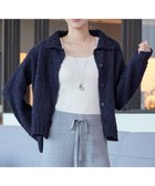 【ティアクラッセ/Tiaclasse】の【着丈が選べる】ハイネックブークレカーディガン ショート丈ネイビー|ID: prp329100004791706 ipo3291000000034768156