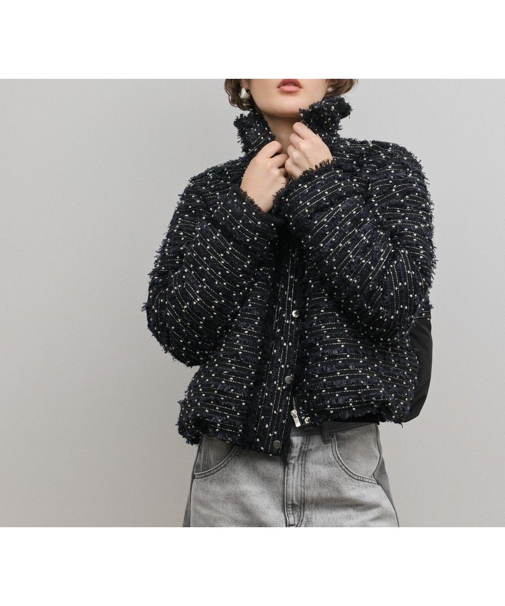 【グレース コンチネンタル/GRACE CONTINENTAL】のツイードダウンジャケット インテリア・キッズ・メンズ・レディースファッション・服の通販 founy(ファニー) 　ファッション　Fashion　レディースファッション　Fashion for Women　アウター　Coat / Outerwear Collection　コート・ロングコート・ピーコート　Long Coats, Peacoats & More　レディースジャケット・軽アウター　Jackets　ジャケット　Jacket, Outerwear　ダウン　Down, Puffer　ツイード　Twill, Twill Weave　ドット　Polka Dot, Dot Pattern　A/W・秋冬　Autumn/Winter　ブラック|ID: prp329100004791721 ipo3291000000034768217