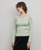 【グレース コンチネンタル/GRACE CONTINENTAL】のアイレットリブニットトップ グリーン|ID: prp329100004791728 ipo3291000000034768237