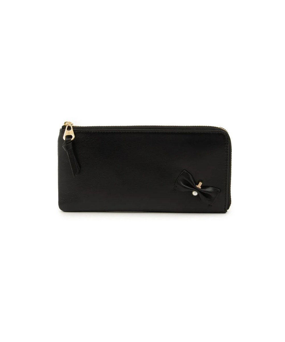 【ランバン オン ブルー/LANVIN en Bleu】のペアル 薄マチLファスナー長財布 人気、トレンドファッション・服の通販 founy(ファニー) 　ファッション　Fashion　レディースファッション　Fashion for Women　ミニ財布・二つ折り財布　Wallets & Card Cases　アシンメトリー　Asymmetrical Style　パール　Pearl, Pearl Accent　フェミニン　Feminine, Girly　フォルム　Silhouette, Form　モチーフ　Motif, Design Theme　リボン　Ribbon, Bow　エレガント 上品　Elegant　日本製　Made In Japan　財布　Wallet, Purse　 other-1|ID: prp329100004791736 ipo3291000000035513037