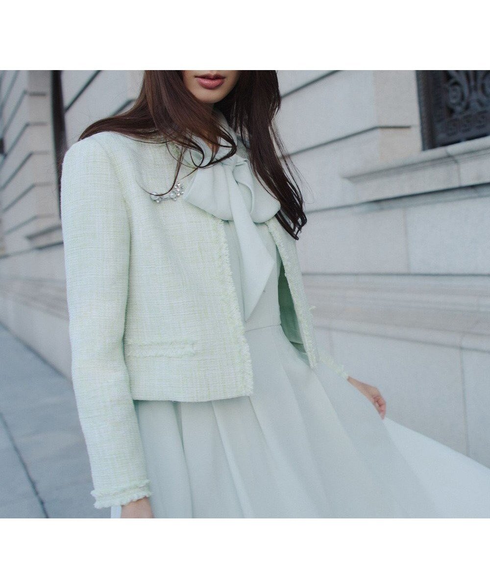 【トッカ/TOCCA】の【宮本茉由さん着用】GLOW SILHOUETTE ジャケット インテリア・キッズ・メンズ・レディースファッション・服の通販 founy(ファニー) ファッションモデル・俳優・女優 Models 女性 Women 宮本茉由 MIyamoto Mayu ファッション Fashion レディースファッション Fashion for Women アウター Coat / Outerwear Collection レディースジャケット・軽アウター Jackets ノーカラージャケット / シンプル上品コーデ Collarless Jackets エレガント 上品 Elegant オケージョン Occasion Wear ジャケット Jacket, Outerwear セットアップ Set-Up, Coordinated Outfit セレモニー Ceremony ツイード Twill, Twill Weave ドレス Dress, One-Piece フォーマル Formal, Dressy 夏 Summer S/S・春夏 SS, Spring/Summer, Warm Season A/W・秋冬 Autumn/Winter ビジネス 仕事 通勤 Business / Work / Commuting ライトグリーン系|ID: prp329100004791746 ipo3291000000034846484