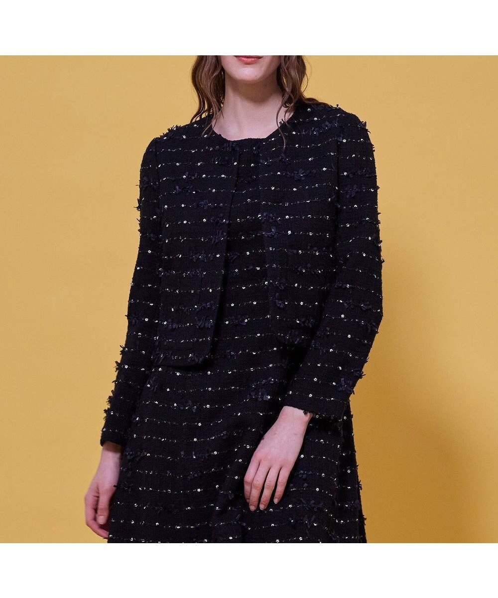 【トッカ/TOCCA】のFLOWER HIDE AND SEEK ジャケット インテリア・キッズ・メンズ・レディースファッション・服の通販 founy(ファニー) ファッション Fashion レディースファッション Fashion for Women アウター Coat / Outerwear Collection レディースジャケット・軽アウター Jackets ノーカラージャケット / シンプル上品コーデ Collarless Jackets エレガント 上品 Elegant コンパクト Compact, Small Size ジャケット Jacket, Outerwear スパンコール Sequins, Sequin Embellishment セットアップ Set-Up, Coordinated Outfit ドレス Dress, One-Piece バランス Balance, Style Balance フラワー Flower, Floral フレア Flare, Flared 夏 Summer S/S・春夏 SS, Spring/Summer, Warm Season A/W・秋冬 Autumn/Winter ブラック系|ID: prp329100004791747 ipo3291000000034768310