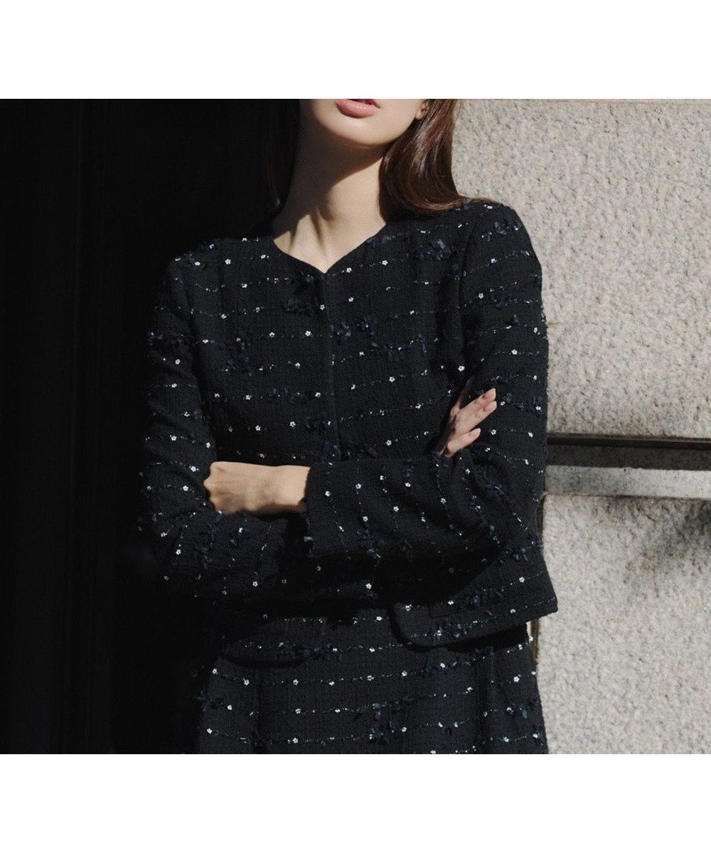 【トッカ/TOCCA】の【宮本茉由さん着用】FLOWER HIDE AND SEEK ジャケット 人気、トレンドファッション・服の通販 founy(ファニー) ファッションモデル・俳優・女優 Models 女性 Women 宮本茉由 MIyamoto Mayu ファッション Fashion レディースファッション Fashion for Women アウター Coat / Outerwear Collection レディースジャケット・軽アウター Jackets ノーカラージャケット / シンプル上品コーデ Collarless Jackets エレガント 上品 Elegant コンパクト Compact, Small Size ジャケット Jacket, Outerwear スパンコール Sequins, Sequin Embellishment セットアップ Set-Up, Coordinated Outfit ドレス Dress, One-Piece バランス Balance, Style Balance フラワー Flower, Floral フレア Flare, Flared 夏 Summer S/S・春夏 SS, Spring/Summer, Warm Season A/W・秋冬 Autumn/Winter other-1|ID: prp329100004791747 ipo3291000000034898294