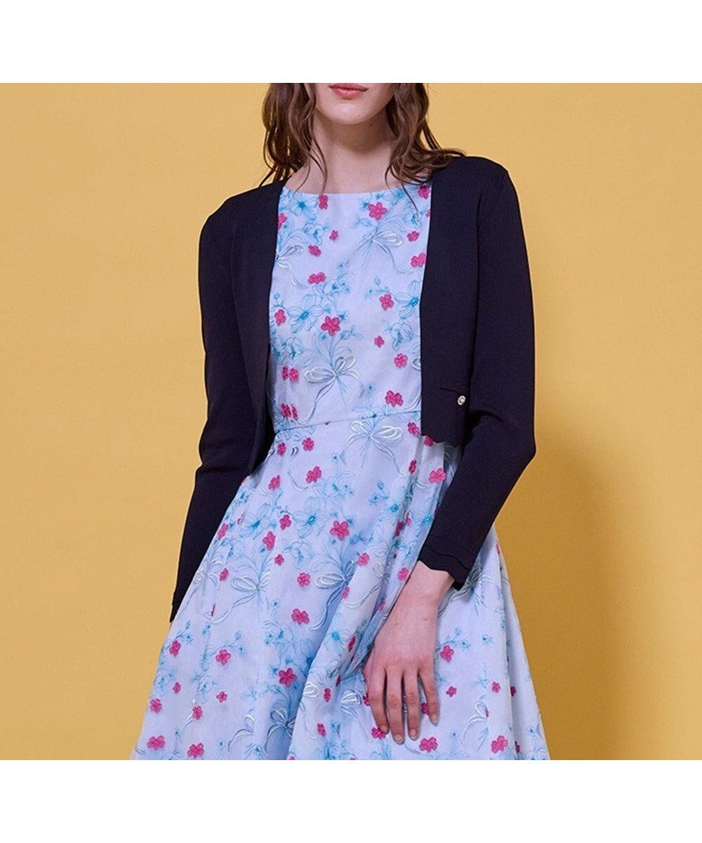 【トッカ/TOCCA】のSCALLOPED JEWEL ボレロ インテリア・キッズ・メンズ・レディースファッション・服の通販 founy(ファニー) ファッション Fashion レディースファッション Fashion for Women アウター Coat / Outerwear Collection ボレロ・ショート丈ジャケット / ドレス羽織りに Boleros & Short Jackets トップス・カットソー Cut & Sew Tops ニット Knit Tops & Sweaters アクセサリー Fashion Accessories コンパクト Compact, Small Size シンプル Simple, Minimal ジュエル Jewel, Gemstone スカラップ Scallop, Scalloped Edge ストレッチ Stretch, Stretchy Fabric セーター Sweater, Knitwear ドレス Dress, One-Piece フィット Fit, Slim Fit フォーマル Formal, Dressy ボレロ Bolero, Short Cardigan ポケット Pocket, Pocket Detail A/W・秋冬 Autumn/Winter S/S・春夏 SS, Spring/Summer, Warm Season 夏 Summer エレガント 上品 Elegant ネイビー系|ID: prp329100004791752 ipo3291000000034768329