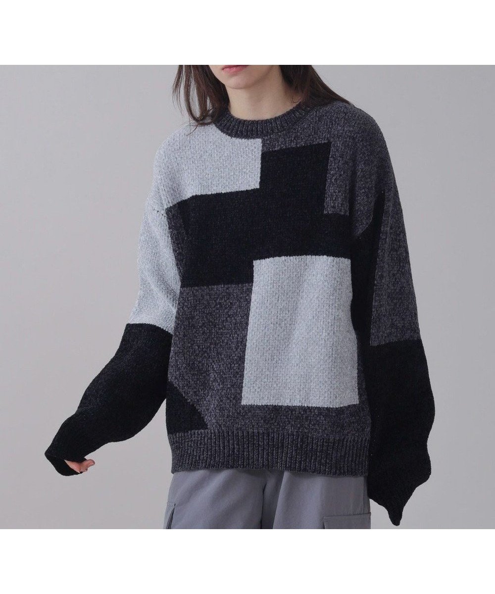 【ウィゴー/WEGO】の【ユニセックス着用ITEM】ベロアモールカラーブロックプルオーバー インテリア・キッズ・メンズ・レディースファッション・服の通販 founy(ファニー) 　ファッション　Fashion　レディースファッション　Fashion for Women　トップス・カットソー　Cut & Sew Tops　ニット　Knit Tops & Sweaters　カジュアルプルオーバー・ニットトップス　Pullovers & Knit Tops / Casual Pullovers　ベロアトップス　Velour Tops / Velvet-Look Items　インナー　Innerwear　秋　Autumn　シューズ　Shoes, Footwear　シンプル　Simple, Minimal　スニーカー　Sneakers, Trainers　スマホ　Smartphone, Mobile Device　スラックス　Slacks, Dress Pants　セーター　Sweater, Knitwear　ブロック　Block, Solid Block Pattern　ベロア　Velour, Soft Velvet　防寒　Cold Protection, Winter-Ready　無地　Plain, Solid Color　リラックス　Relax, Relaxed Fit　ワイド　Wide, Wide Fit　冬　Winter / This Winter　A/W・秋冬　Autumn/Winter　おすすめ　Recommended / Our Picks　エレガント 上品　Elegant　ブラック中濃色|ID: prp329100004793221 ipo3291000000034778869