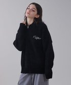 【ウィゴー/WEGO】の【ユニセックス着用ITEM】ベロアモールワンポイントZIPカーディガン ブラック|ID: prp329100004793222 ipo3291000000034778872