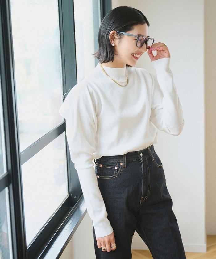 【ハッシュニュアンス/#Newans】の【洗える】スクエアショルダーポイントニット インテリア・キッズ・メンズ・レディースファッション・服の通販 founy(ファニー) https://founy.com/ ファッション Fashion レディースファッション Fashion for Women トップス・カットソー Cut & Sew Tops ニット Knit Tops & Sweaters スクエア Square, Square Shape セーター Sweater, Knitwear ハイネック High Neck, Mock Neck バランス Balance, Style Balance ワンポイント One Point, Statement Accent 洗える Machine Washable A/W・秋冬 Autumn/Winter 軽量 Lightweight, Ultra Light |ID: prp329100004793233 ipo3291000000034778914