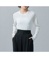 【アンクレイヴ/uncrave】のシアー クルーネックカットソー 人気、トレンドファッション・服の通販 founy(ファニー) ファッション Fashion レディースファッション Fashion for Women トップス・カットソー Cut & Sew Tops シャツ・ブラウス・オフィスカジュアル Elegant Blouses & Button-Ups ロングTシャツ・Tシャツ Longline T-Shirts & Tees カットソー・ベーシックTシャツ Cut-and-Sewn Tops / Stretch Tees & Basics インナー Innerwear 春 Spring 洗える Machine Washable カットソー Cut and Sewn Top シアー Sheer, See-Through フィット Fit, Slim Fit S/S・春夏 SS, Spring/Summer, Warm Season 夏 Summer |ID:prp329100004793237