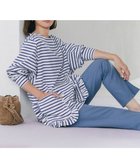 【ハッシュニュアンス/#Newans】の【ANSWER for 神戸エレガンス】フリルポケットロングTシャツ ブルーボーダー系|ID: prp329100004793242 ipo3291000000034778958