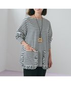 【ハッシュニュアンス/#Newans】の【ANSWER for 神戸エレガンス】フリルポケットロングTシャツ ブラックボーダー系|ID: prp329100004793242 ipo3291000000034778959