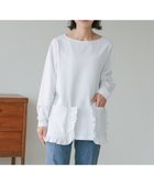 【ハッシュニュアンス/#Newans】の【ANSWER for 神戸エレガンス】フリルポケットロングTシャツ ホワイト系|ID: prp329100004793242 ipo3291000000034778961